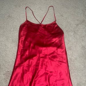 Red silk slip